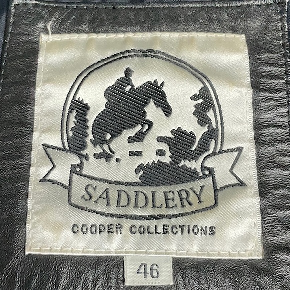 Saddlery Cooper Collection Men’s Black Leather Coat With Zip Out Rainhood 46 - Picture 7 of 10